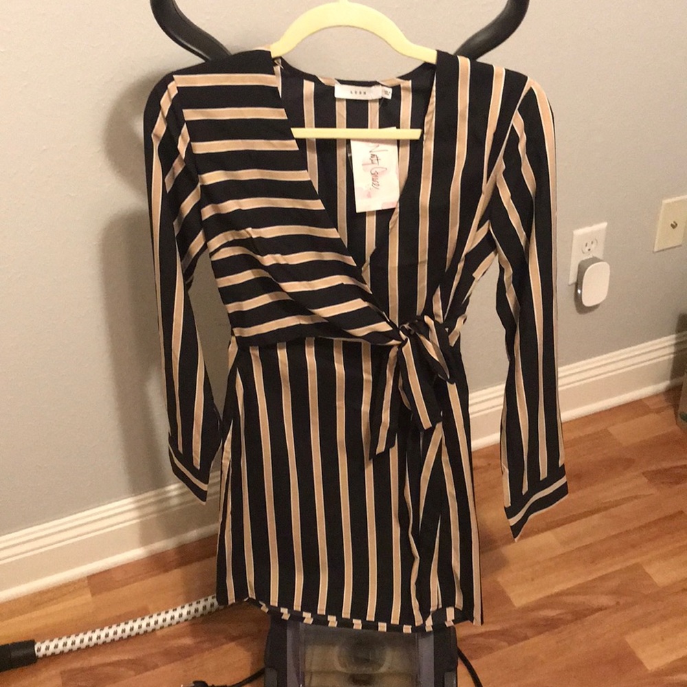 Long sleeved wrap dress
